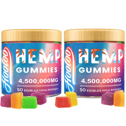 HOOLOO Hemp Gummies for Deep Bedtime Support – 2 Packs, 6 Fruity Flavors, Made in USA