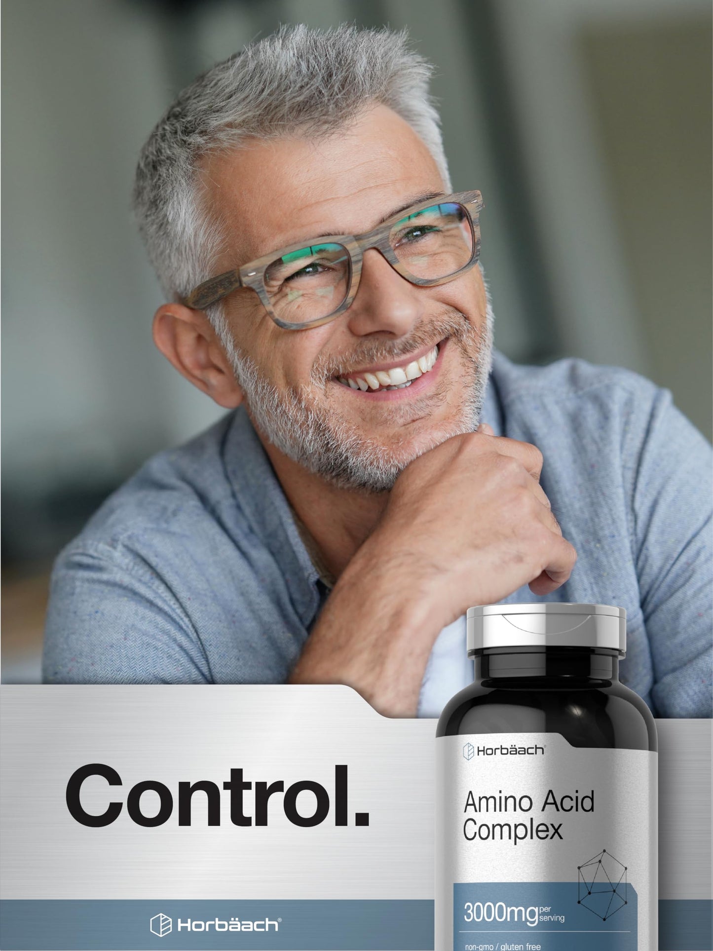 Horbäach Amino Acid Complex 3000mg | 250 Caplets | Non-GMO, Gluten Free Supplement