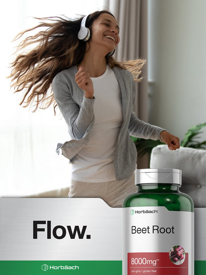 Horbäach Beet Root Powder Capsules 8000mg | 320 Pills | Non-GMO Gluten Free