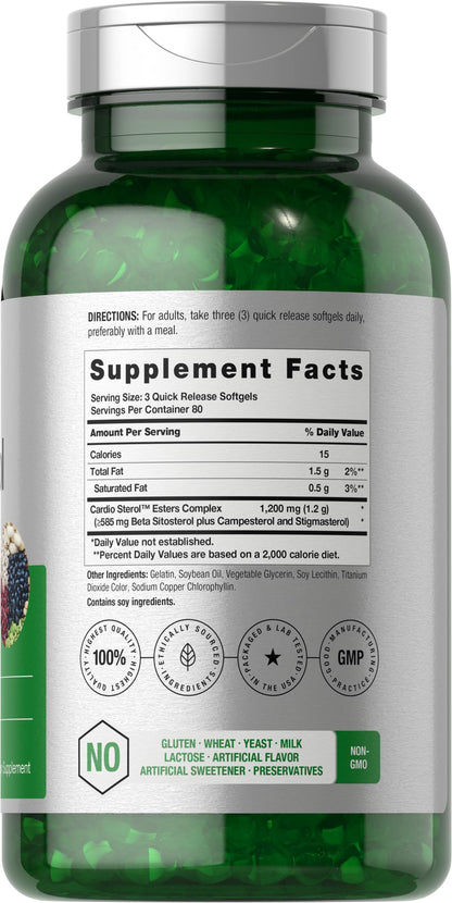 Horbäach Beta Sitosterol 1200mg – 240 Softgel Capsules | Plant Sterols Complex