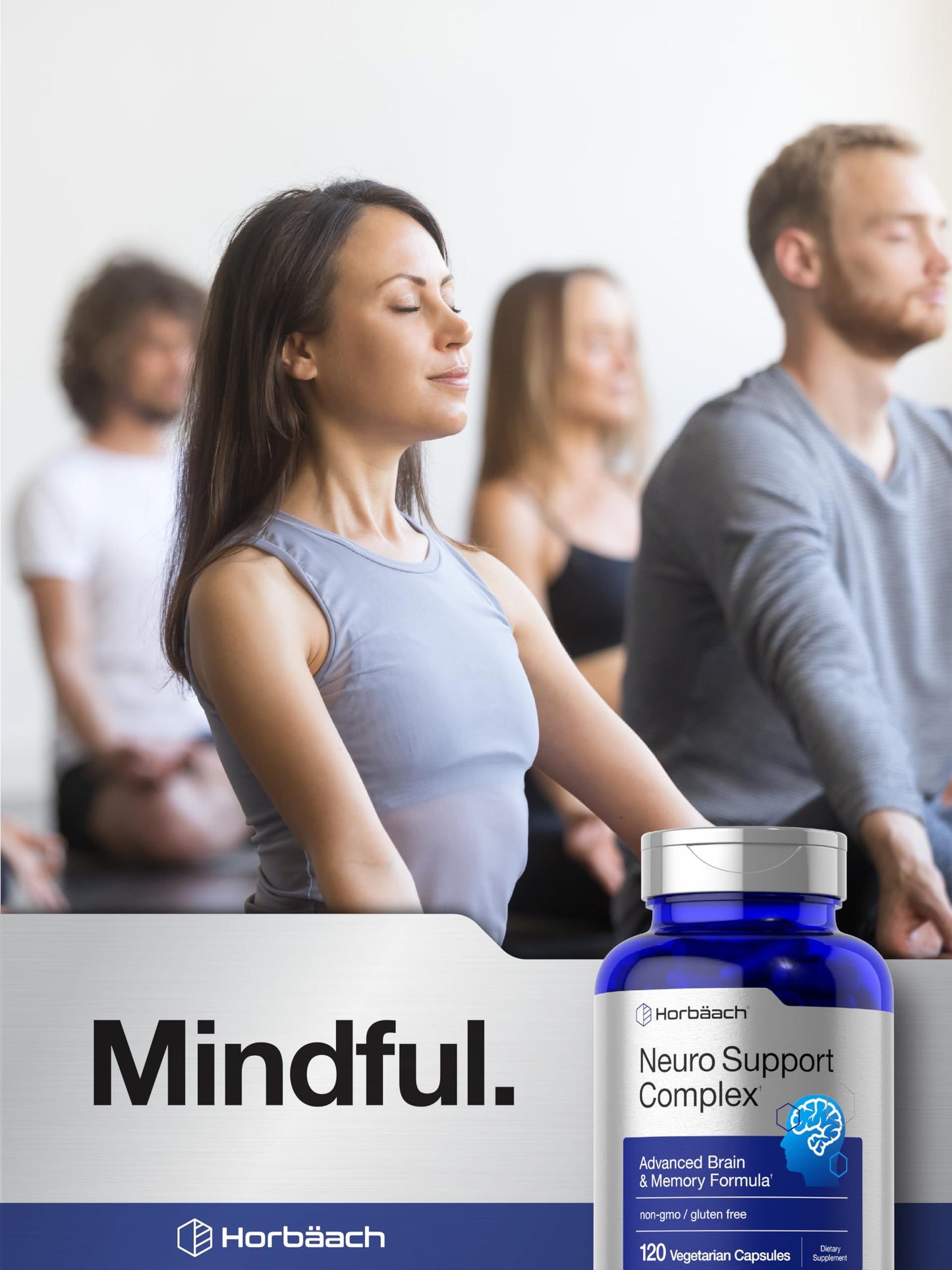 Horbäach Brain Supplement - 120 Capsules | Phosphatidylserine & DMAE