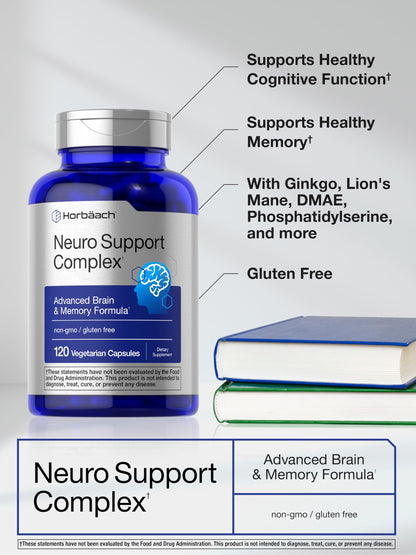 Horbäach Brain Supplement - 120 Capsules | Phosphatidylserine & DMAE