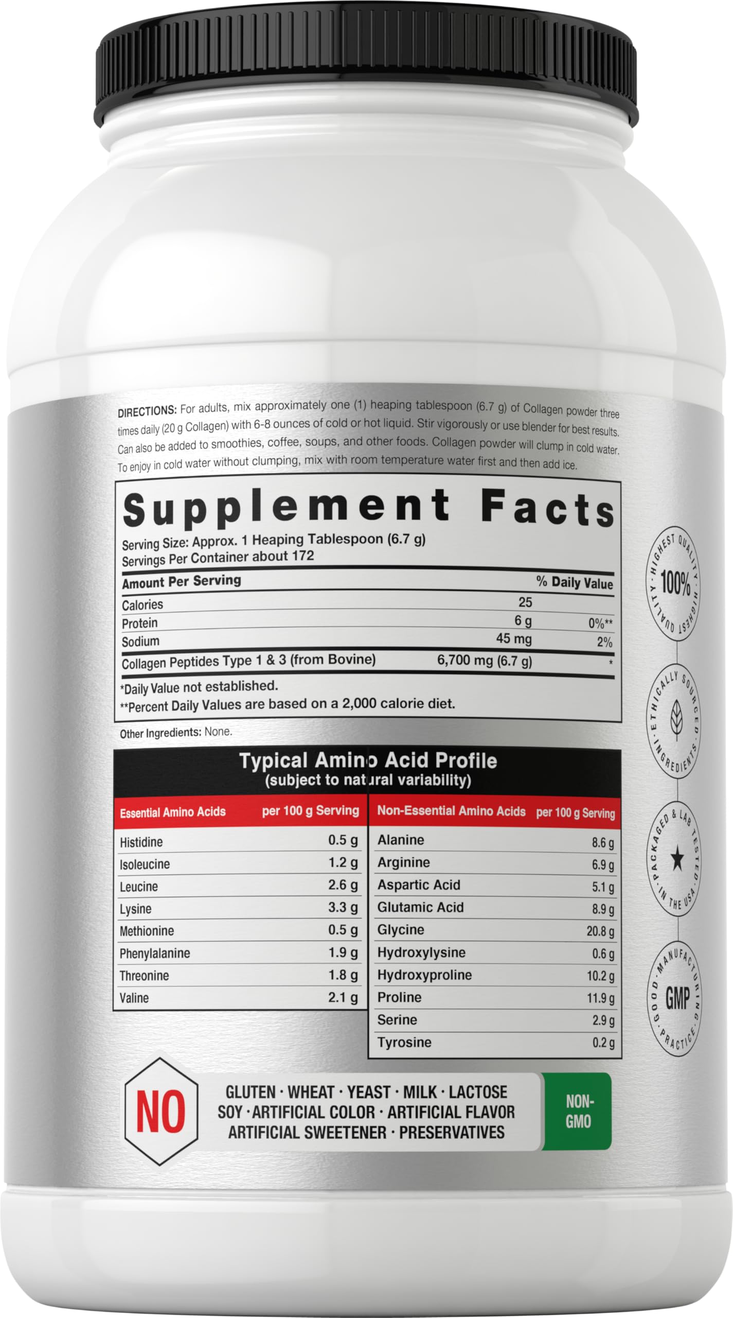 Horbaach Collagen Peptides Powder 40 oz – Unflavored, Grass-Fed Type I & III