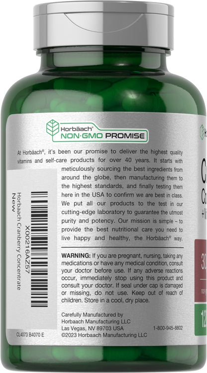 Horbäach Cranberry Concentrate Pills + Vitamin C – 30,000mg | Pack of 2