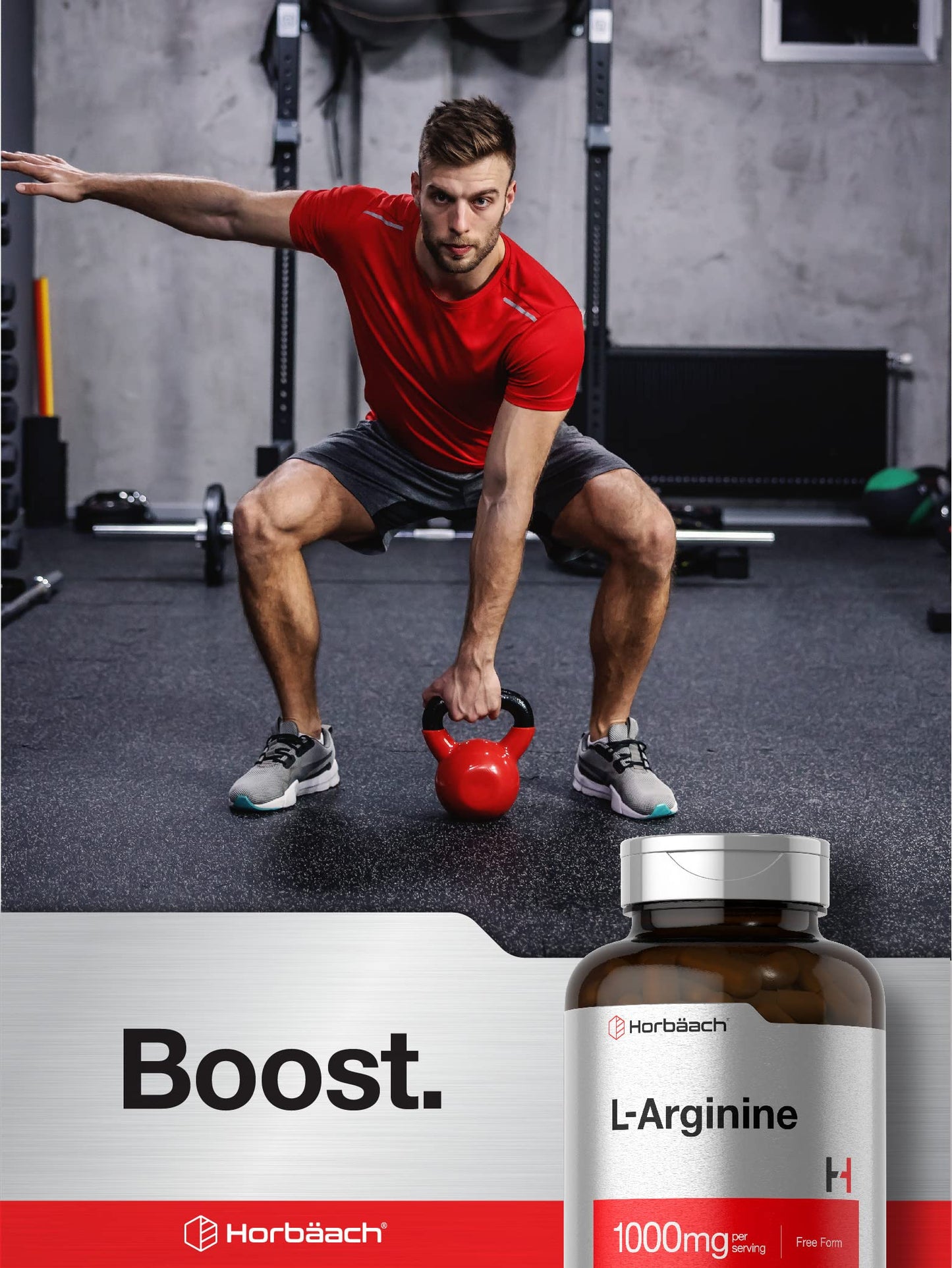 Horbäach L-Arginine 1000mg Capsules – Free-Form, Non-GMO & Gluten Free | 150 Powder Pills