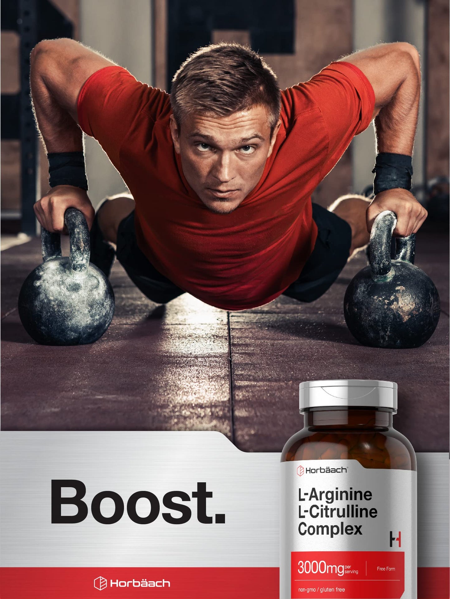 Horbäach L-Arginine L-Citrulline Complex | 3000 mg per Serving | 250 Capsules | Non-GMO, Gluten Free