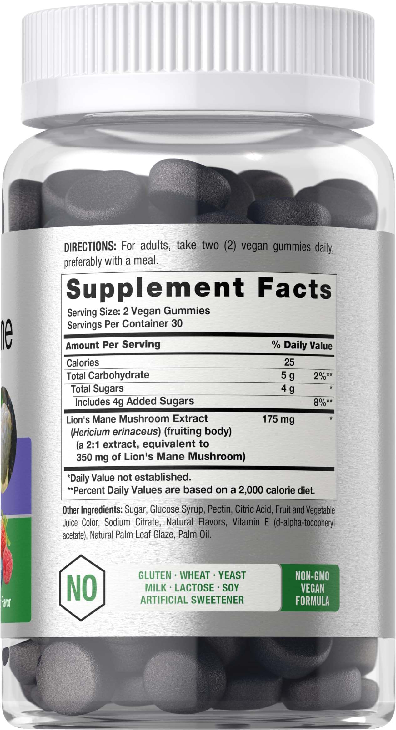 Horbäach Lion's Mane Supplement | 60 Vegan Gummies for Adults | Non-GMO and Gluten Free