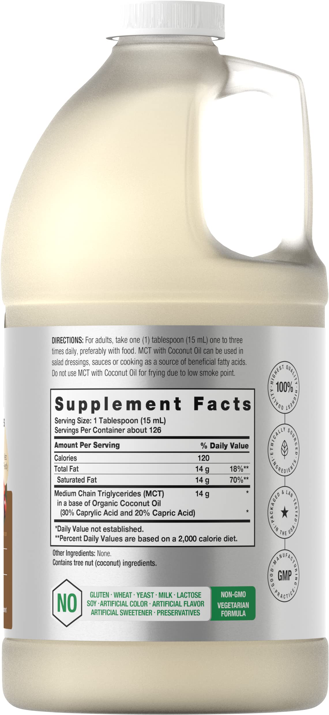 Horbaach MCT Oil 64 oz – 100% Pure, Unflavored, Keto & Gluten Free | Blends with Coffee, Tea & Liquids