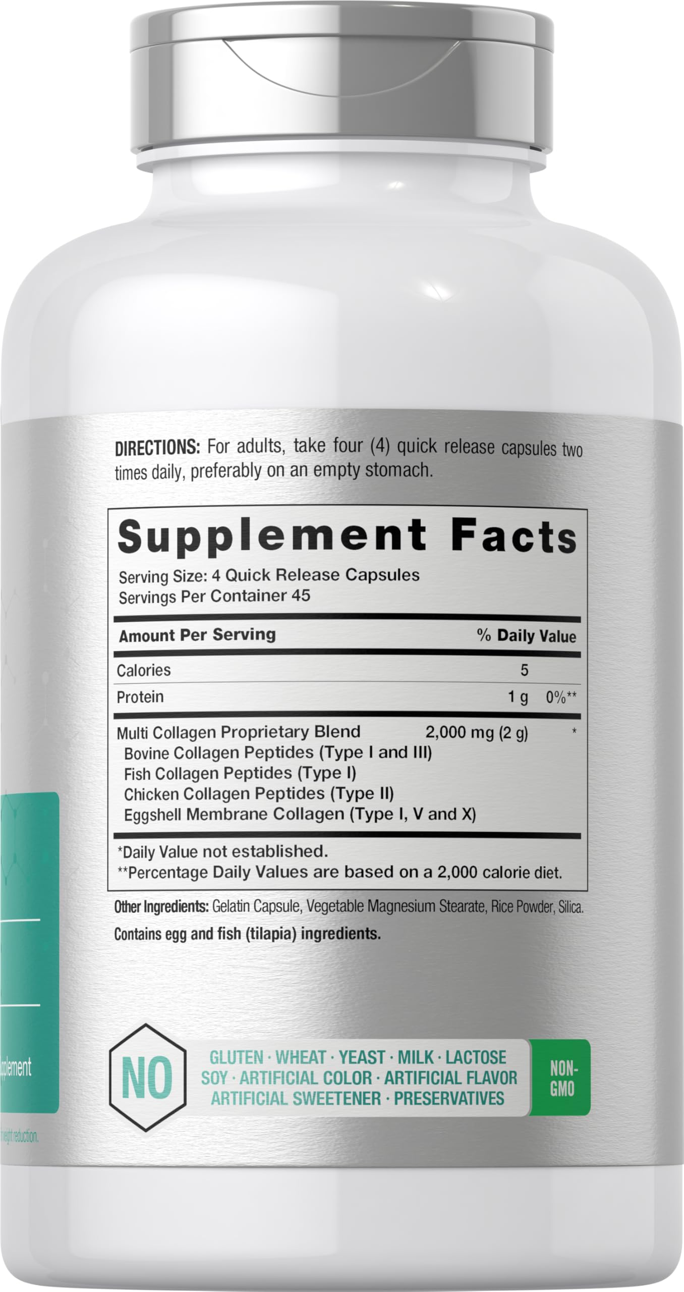 Horbäach Multi Collagen Protein 2000 mg | 180 Caps | Keto & Paleo