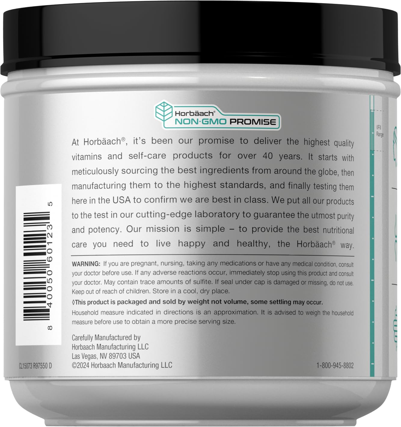 Horbäach Multi Collagen Protein Powder 16 oz | Type I–X | Unflavored | Non-GMO, Gluten Free