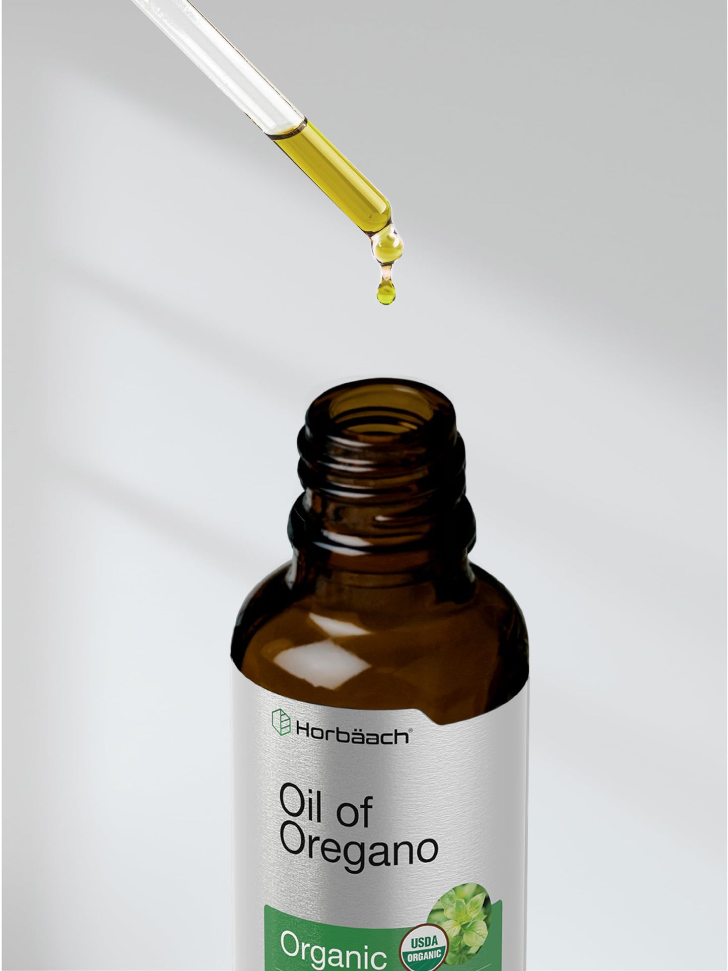 Horbäach Organic Oil of Oregano Drops 4 fl oz – Vegan, Non-GMO, Gluten Free