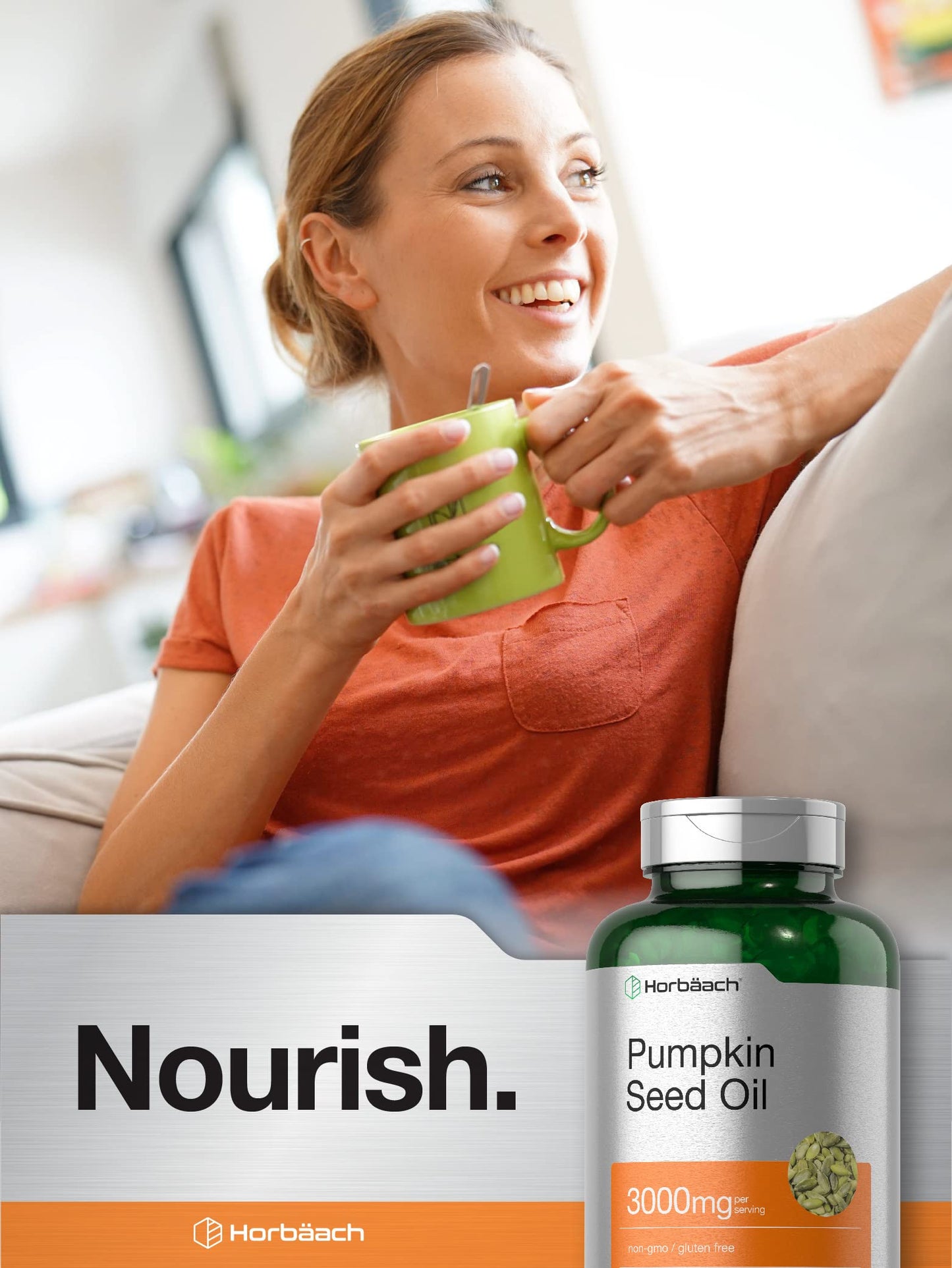 Horbäach Pumpkin Seed Oil 3000mg | 120 Softgels | Cold Pressed | Pack of 2