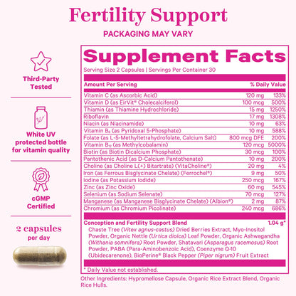 Pink Stork Fertility Bundle for Women – Conception Tea + Prenatal Vitamin Support with Inositol, Vitex, Folate & Ashwaganda – Supports Hormone Balance, Cycle Health & Preconception Wellness