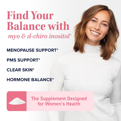 Myo-Inositol & D-Chiro Inositol Powder – Hormone Balance for Women | 40:1 Ratio | 2000mg Myo / 50mg D-Chiro | 30 Servings | 2.17 oz