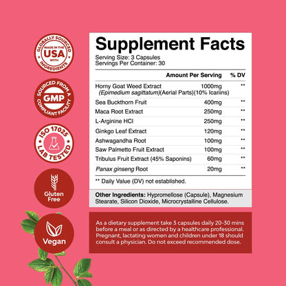 Horny Goat Weed for Women – Hormone Balance & Mood Support | 90 Count