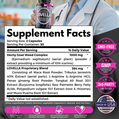 Hornygoatweed Women – Libido Booster for Women, Mood & Energy (60ct USA)