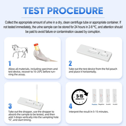Horse Pregnancy Test Kit for Mares - Rapid Urine Test Strips, 10 Minutes, Easy-to-Use Breeding Detection (18-90 Days After Breeding)