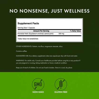 Swanson Horsetail - Herbal Support for Hair, Skin & Nails (90 Capsules, 500mg) - 2 Pack