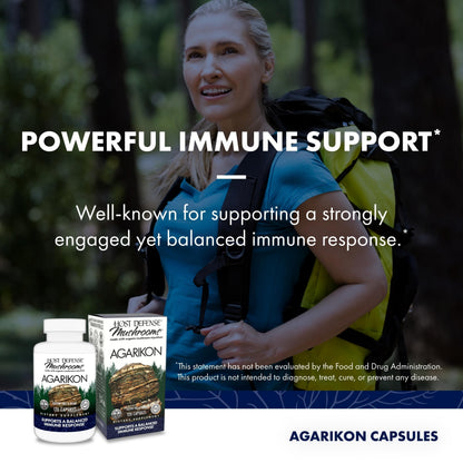 Host Defense Agarikon Capsules – Immune Support Mushroom Supplement – 120 Capsules