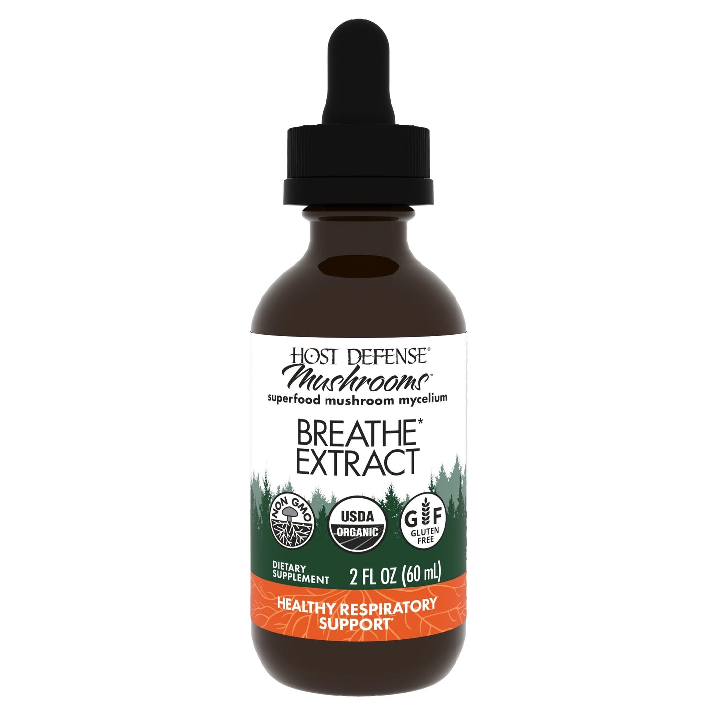 Host Defense Breathe Extract - Immune & Respiratory Support Mushroom Liquid (2 oz, 60 Servings)