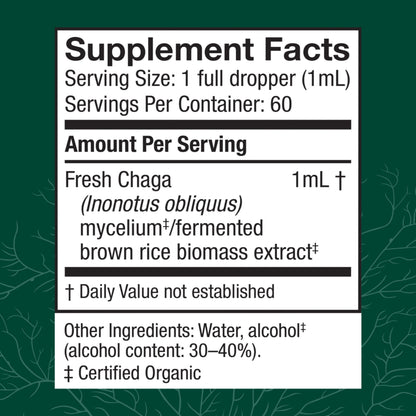Host Defense Chaga Extract - Immune Support Supplement | 2 fl oz