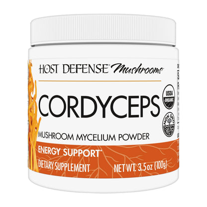 Host Defense Cordyceps Powder | Immune & Energy Support, Kidney Health | 3.5 oz (66 Servings)