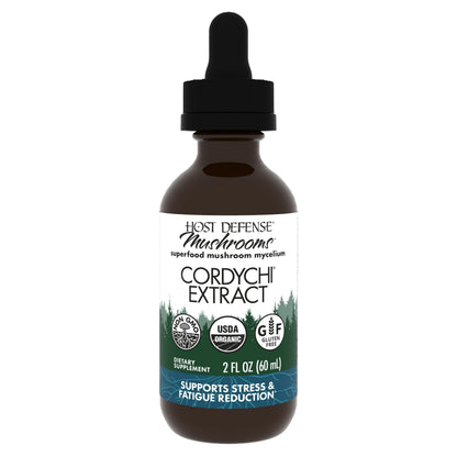 Host Defense CordyChi Extract - Cordyceps & Reishi Mushroom Supplement for Energy & Immune Support | 2 fl oz