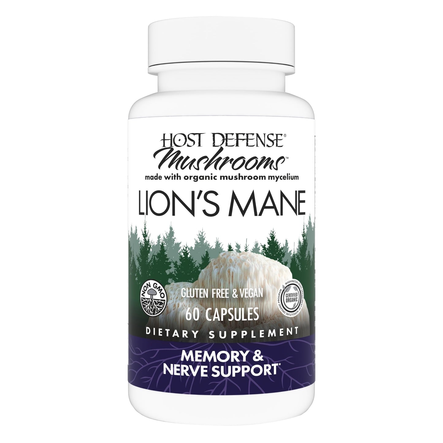 Host Defense Lion's Mane – Brain Health & Focus Support (60 Capsules)