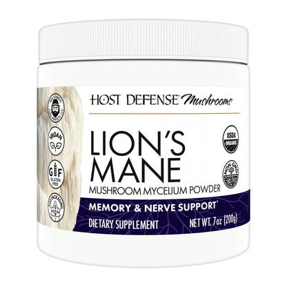 Host Defense Lion's Mane Powder - Brain Health & Focus Support - 7 oz (133 Servings)*