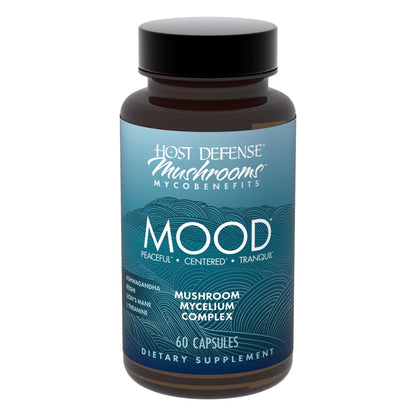 Host Defense MycoBenefits Mood* Capsules – Healthy Mind Support | Lion's Mane, L-Theanine & Ashwagandha | 60 Caps