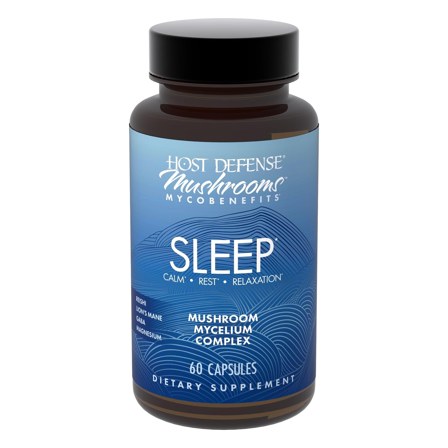 Host Defense MycoBenefits Sleep Capsules – Restful Sleep Support with Magnesium, Lion's Mane & GABA (60 Capsules, 30 Servings)
