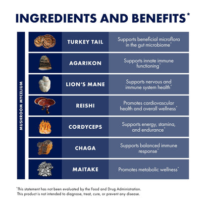 Host Defense MyCommunity Capsules – 17-Species Mushroom Blend for Immune Support (120 Vegan Capsules)
