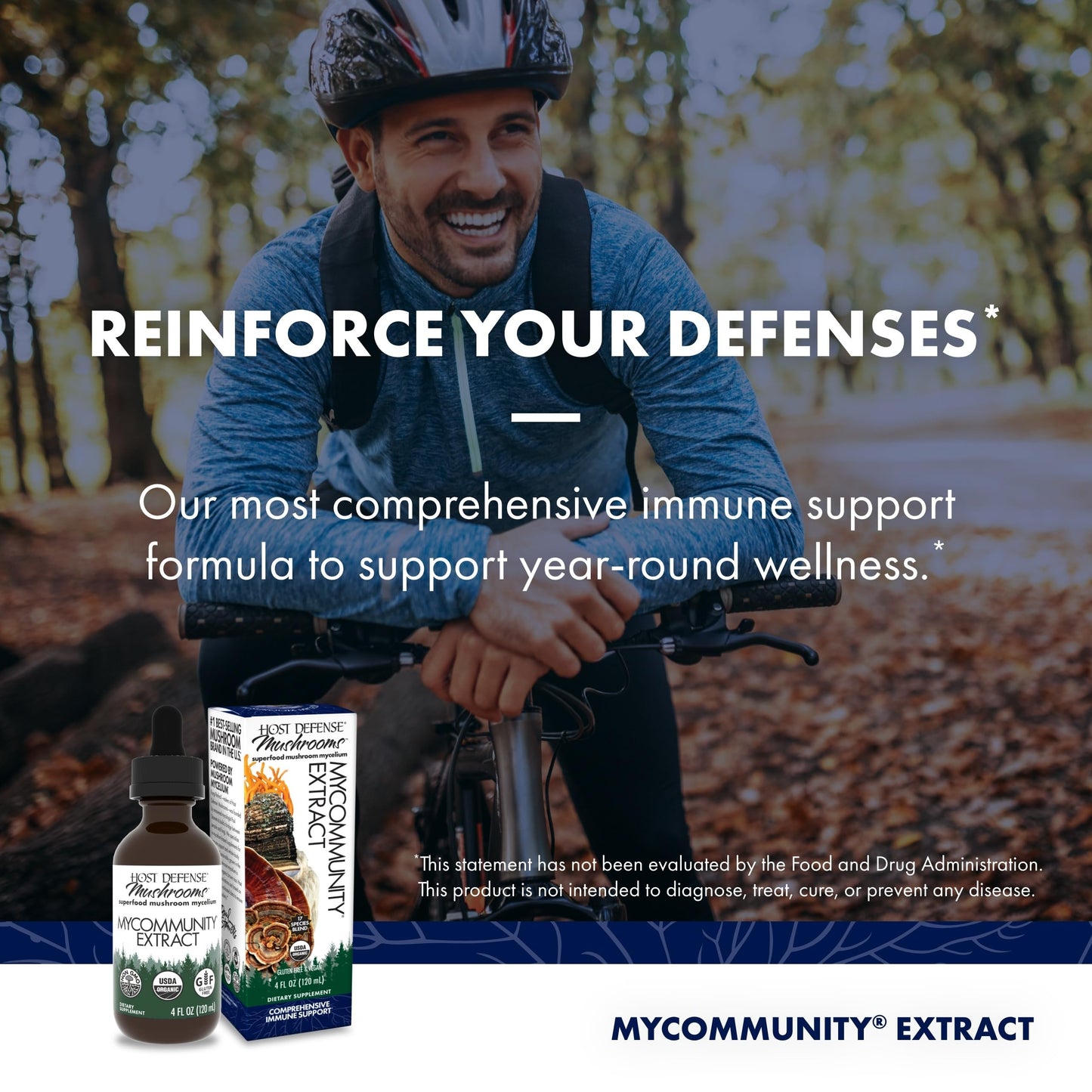 Host Defense MyCommunity Extract – 17-Species Mushroom Blend for Immune Support (4 fl oz)