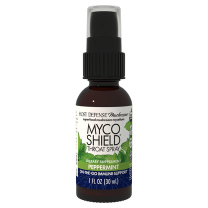 Host Defense MycoShield Throat Spray – Immune Support, Peppermint, 1 fl oz