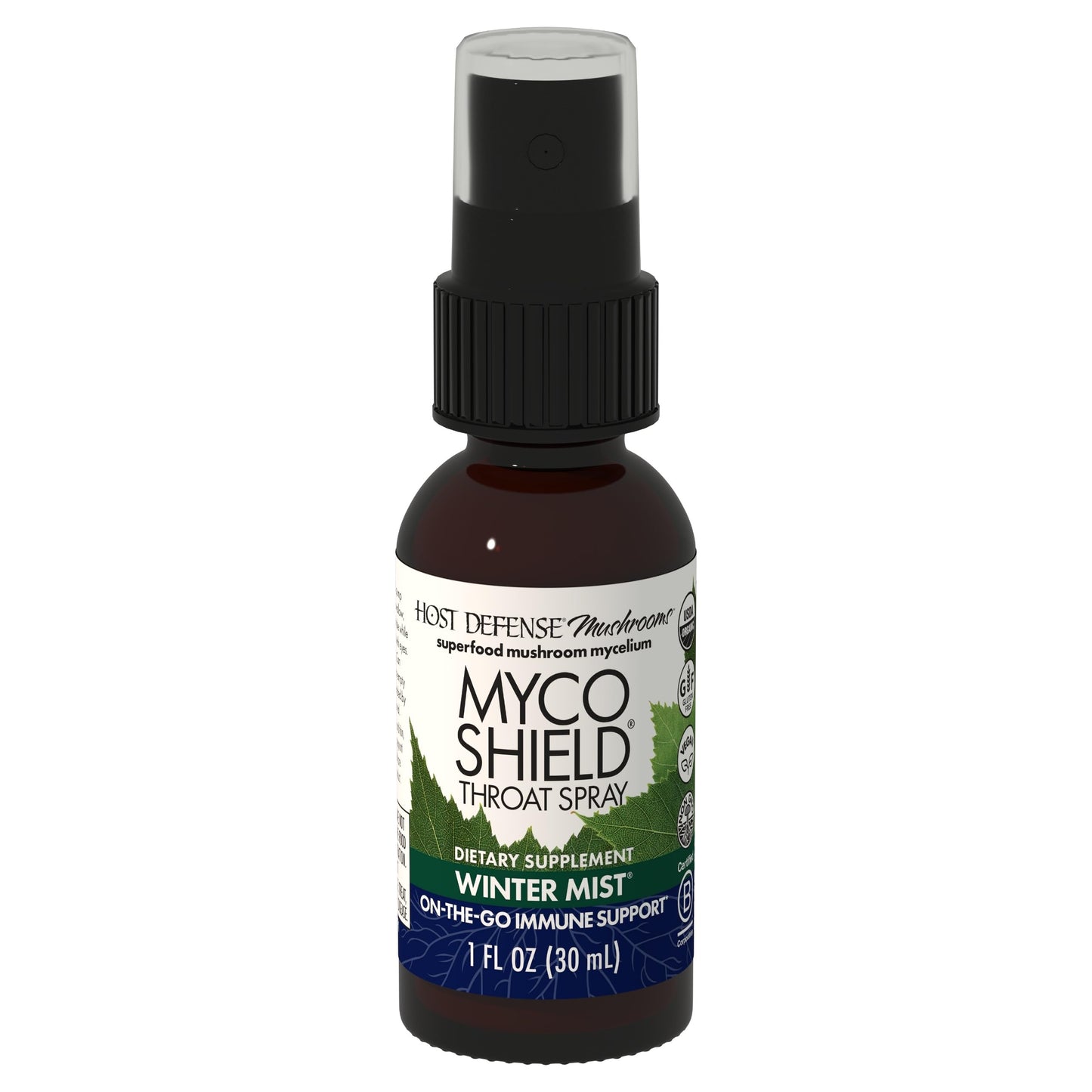 Host Defense MycoShield Throat Spray – Immune Support & Mushroom Supplement