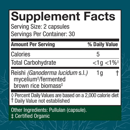 Host Defense Reishi Capsules – Immune & Heart Health Support, Energy & Vitality – 60 Capsules (30 Servings)