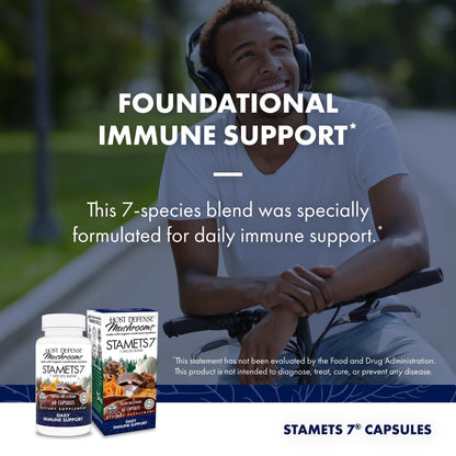 Host Defense Stamets 7-7 Species Blend – Immune Support Mushroom Supplement – 60 Capsules