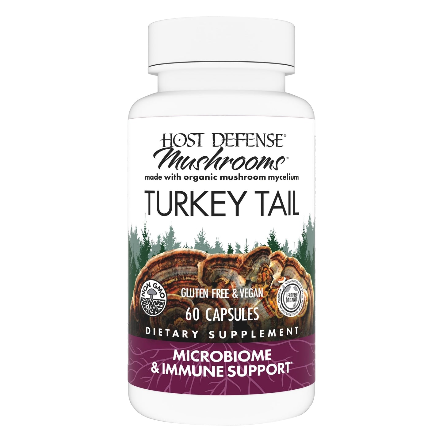 Host Defense Turkey Tail Capsules – Digestive Health & Immune Support | 60 Capsules