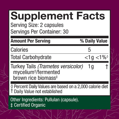 Host Defense Turkey Tail Capsules – Digestive Health & Immune Support | 60 Capsules
