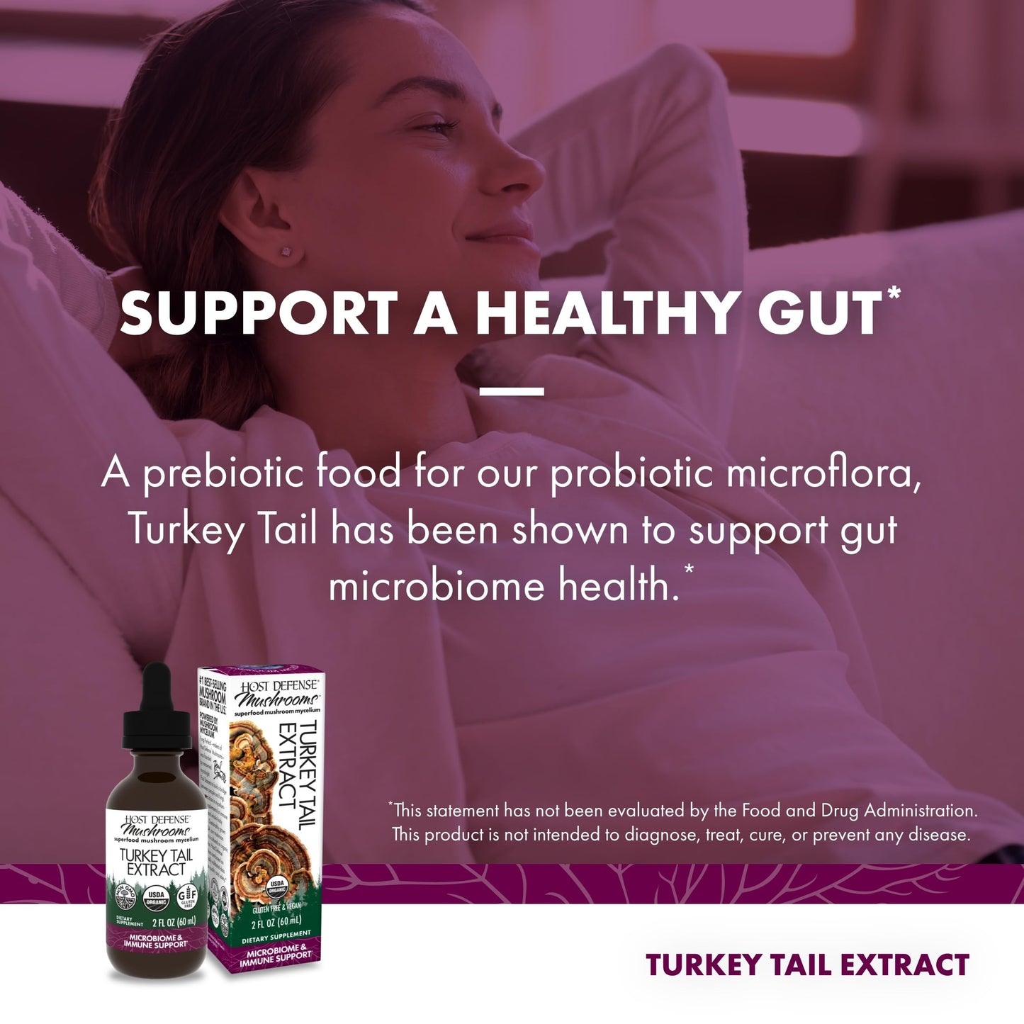 Host Defense Turkey Tail Extract – Digestive Health & Immune Support (2 oz)