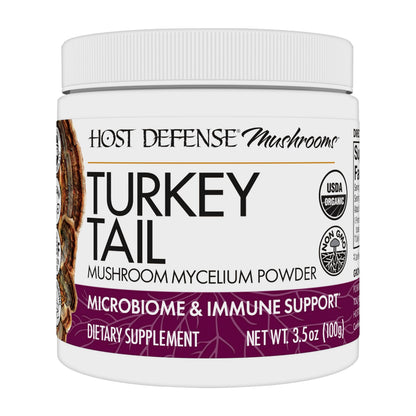Host Defense Turkey Tail Mushroom Powder – Digestive Health & Immune Support (3.5 oz, 66 Servings)