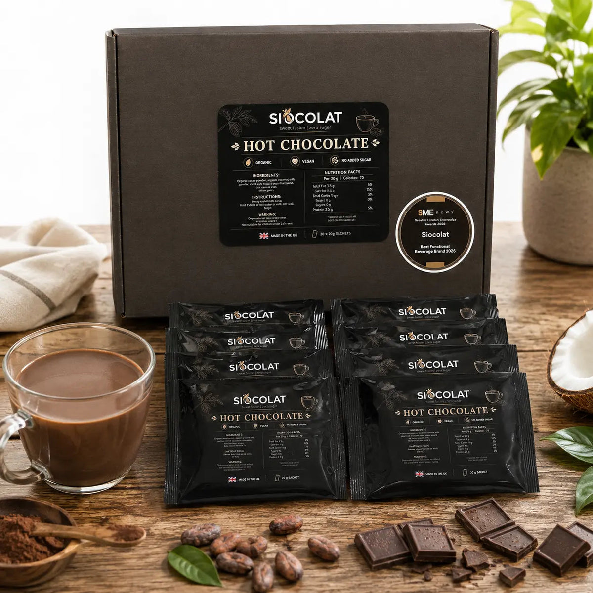 3-Pack No Added Sugar Vegan Hot Chocolate – Delicious & Healthy Treats