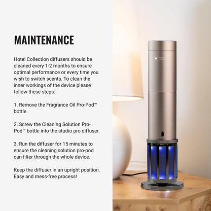 Hotel Collection Acoustic Studio Pro Scent Diffuser — 600 Sq Ft Coverage, Cold-Air Diffusion, Built-In Speaker (Champagne)
