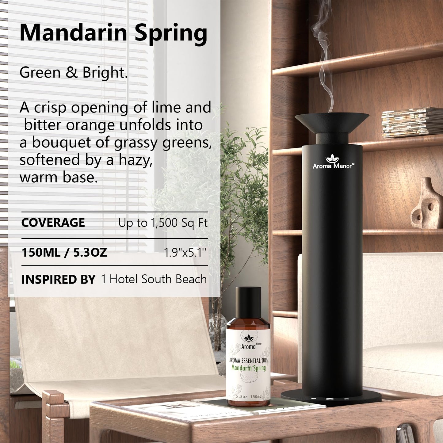 Hotel Diffuser Oil – Mandarin Spring Essential Oils for Scent Diffuser | Tangerine, Lime, Gardenia