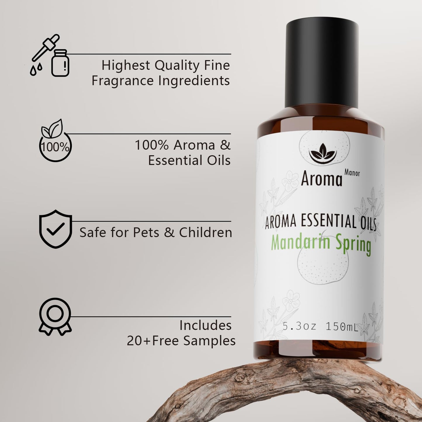Hotel Diffuser Oil – Mandarin Spring Essential Oils for Scent Diffuser | Tangerine, Lime, Gardenia