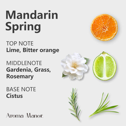 Hotel Diffuser Oil – Mandarin Spring Essential Oils for Scent Diffuser | Tangerine, Lime, Gardenia