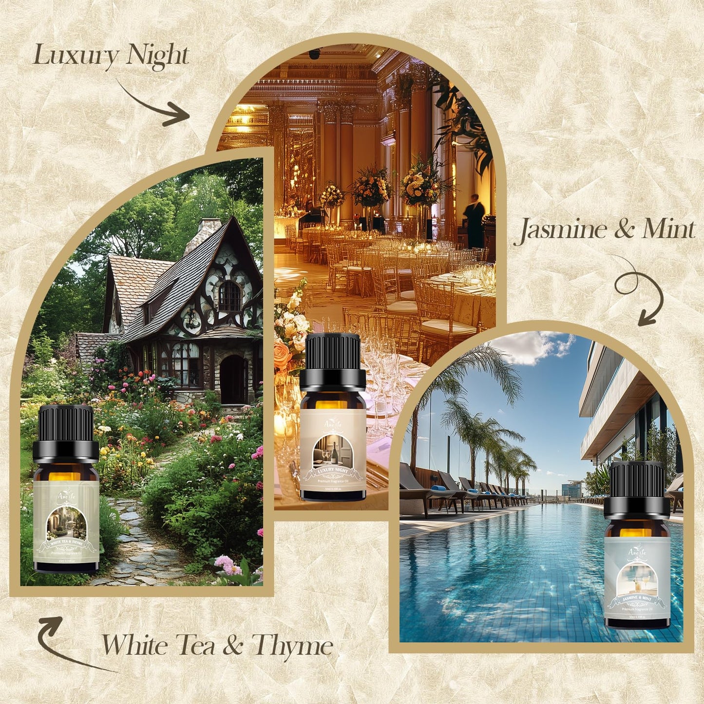 Hotel Essential Oils Set - 6 Premium Scents for Diffuser, Aromatherapy & Home