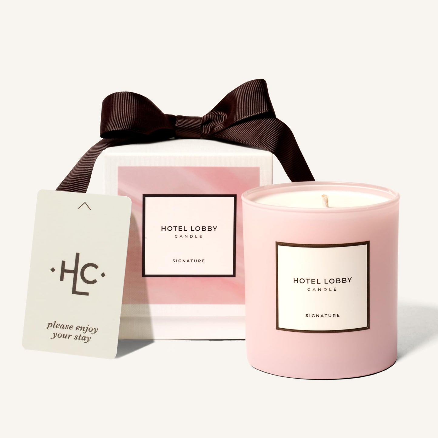 Hotel Lobby Signature Candle – Luxury Hand-Poured 9.75oz Soy Wax with Amber, Cedar & Musk