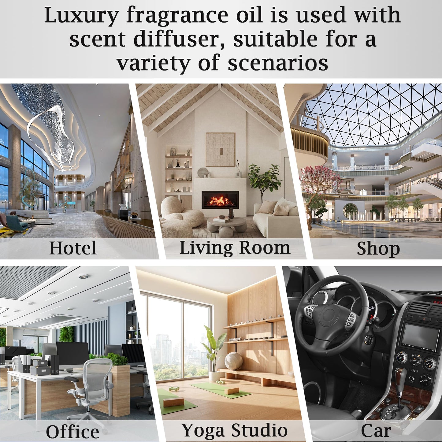 Luxury Hotel Scent White Tea Diffuser Refill Kit – 20ml Nanotech Essential Oil for Large Rooms & HVAC