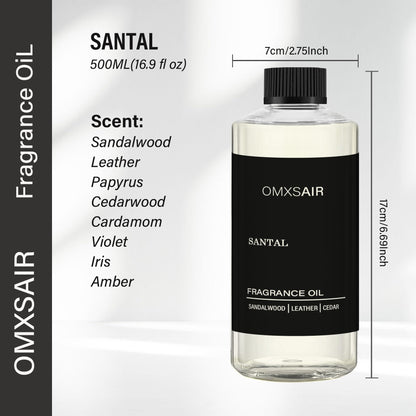 Hotel Santal Diffuser Oil 500ml – Luxury Home & Car Scents | Sandalwood, Papyrus, Cardamom & Santal Essential Oils Blend